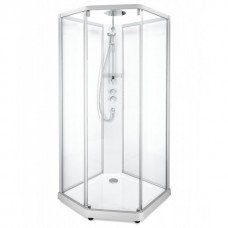 SHOWERAMA 10-5 Comfort душевая кабина пятиугольная 100*100см, профиль серебристый, прозрачное стекло/ матовое стекло