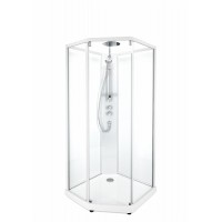 SHOWERAMA 10-5 Comfort передние стенки и дверь к душевой пятиугловой кабине 100*100см, белый профиль/прозрачное стекло