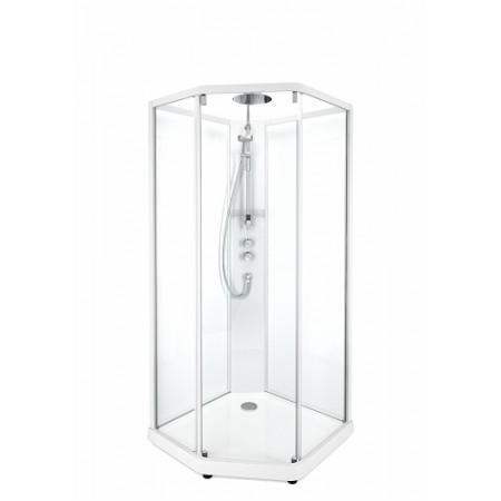 SHOWERAMA 10-5 Comfort передние стенки и дверь к душевой пятиугловой кабине 100*100см, белый профиль/прозрачное стекло