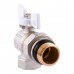Кран шаровый угловой с американкой PROFESSIONAL QP_004 PN40 1" антипротечка БЕЛАЯ БАБОЧКА