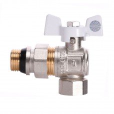 Кран кульовий кутовий з американкою PROFESSIONAL QP004 PN40 1/2" антипротечка БІЛИЙ МЕТЕЛИК