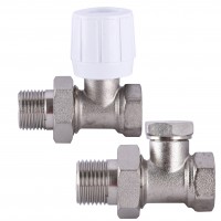 Краны радиаторные прямие ECO Technology 1/2" подача + обратка ECO5106 ECO5108