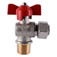 Кран кульовий котловий 1/2" 301202R кутовий з накидною гайкою TECNOVIELLE S. p.A.