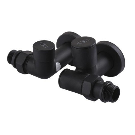 Набір Кран вентільний кутовий з американка SOLOMON LUX 1/2" 7777_TEN (2шт.) BLACK Набір Кран вентільний кутовий з американка SOLOMON LUX 1/2" 7777_TEN (2шт.) BLACK
