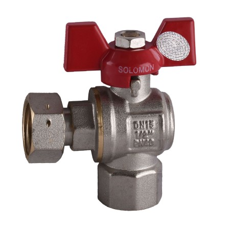 Кран кульовий кутовий з накидною гайкою SOLOMON 1/2" ВВ PN40 160401 Кран кульовий кутовий з накидною гайкою SOLOMON 1/2" ВВ PN40 160401