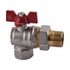 Кран шаровый угловой с американкой SOLOMON 1/2" УСИЛЕННЫЙ B1043