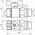 Кран шаровый прямой с американкой PROFESSIONAL QP_003 PN40 1/2" антипротечка БЕЛАЯ БАБОЧКА