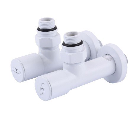 Набір Кран вентільний кутовий з американка SOLOMON LUX 1/2" 7777 (2шт.) WHITE Набір Кран вентільний кутовий з американка SOLOMON LUX 1/2" 7777 (2шт.) WHITE