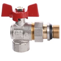 Кран кульовий кутовий з американкою WATERVALVE Q003 1/2" NV-V124 1/2" НР