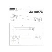 Коаксіальний димохід для конденсаційного котла Ariston1000 мм, ø 60/100 з коліном, 3318073 Коаксіальний димохід для конденсаційного котла Ariston1000 мм, ø 60/100 з коліном, 3318073