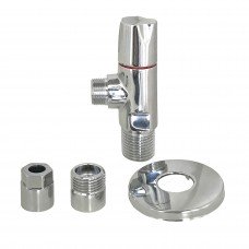 Кран полуоборотный угловой с цангой  1/2"x1/2 (3/8) универсальный 9081