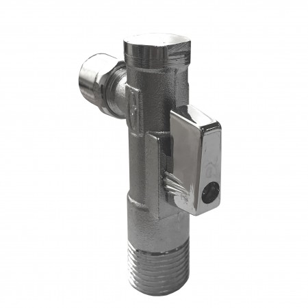 Кран шаровый угловой с фильтром SOLOMON 1/2"*3/8" А7041