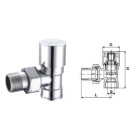 Кран вентильный угловой с американкой SOLOMON 3/4" CHROM 1844 п/ключ