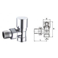 Кран вентильний кутовий з американкою SOLOMON 3/4" CHROM 1844 п/ключ