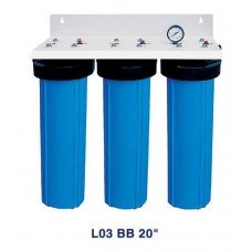 Система 3-х ступінчастого очищення Bio+ systems, L03 BB 20" настінна Система 3-х ступінчастого очищення Bio+ systems, L03 BB 20" настінна